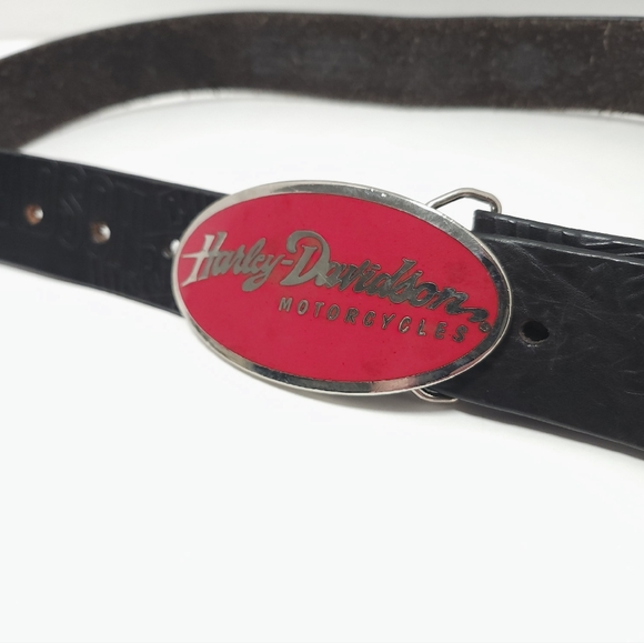 Harley Davidson Belt Buckle And Belt 2006 Red - Picture 2 of 9